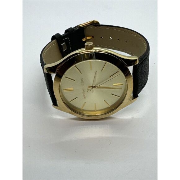 Michael Kors Slim Runway MK3179 Women's Black Leather Analog Dial Watch JNA665 - Picture 5 of 11